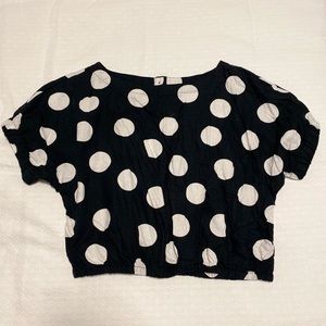 Tabitha Brown for Target Polka Dot Button Back Top in Black
